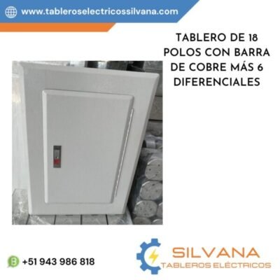 Tablero de 18 polos con barra de cobre más 6 diferenciales